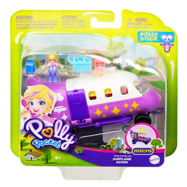 Polly Pocket Pollyville Airplane With Micro Doll and Accessories Supply