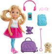 Barbie Chelsea Travel Doll Blonde with Puppy, Carrier and Accessories Online now