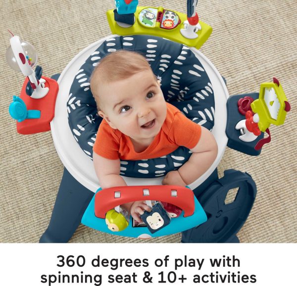 Fisher-Price 3-in-1 Baby Activity Center & Toddler Play Table, Spin & Sort, Navy Dashes on Sale