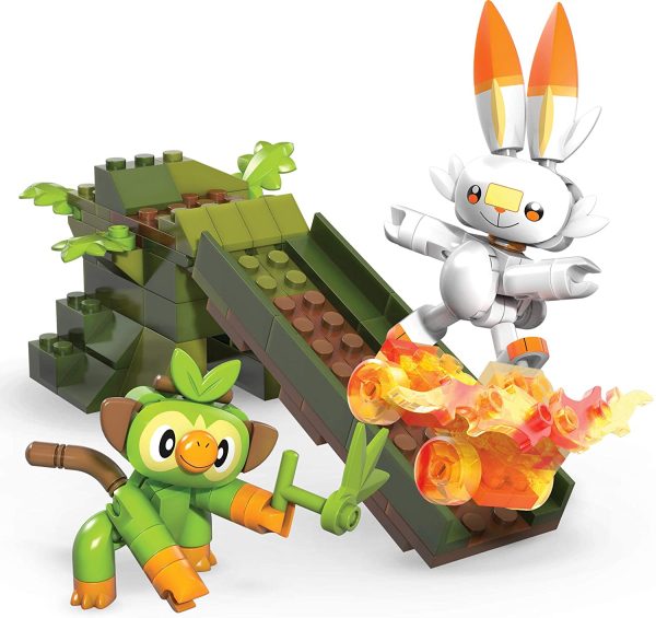 Mega Construx Pokemon Grookey vs. Scorbunny Figure Building Set Online Hot Sale