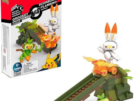 Mega Construx Pokemon Grookey vs. Scorbunny Figure Building Set Online Hot Sale