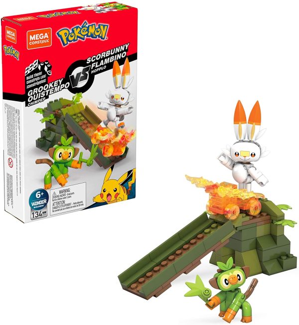 Mega Construx Pokemon Grookey vs. Scorbunny Figure Building Set Online Hot Sale