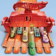 Hot Wheels - Super 6-Lane Raceway Track Set - Orange Online Sale