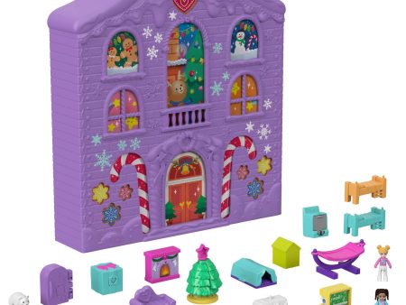 Polly Pocket Advent Calendar, Winter House Design, 4 Floors with 8 Rooms, 25 Surprises to Discover, Great for Ages 4 Years Old & Up on Sale