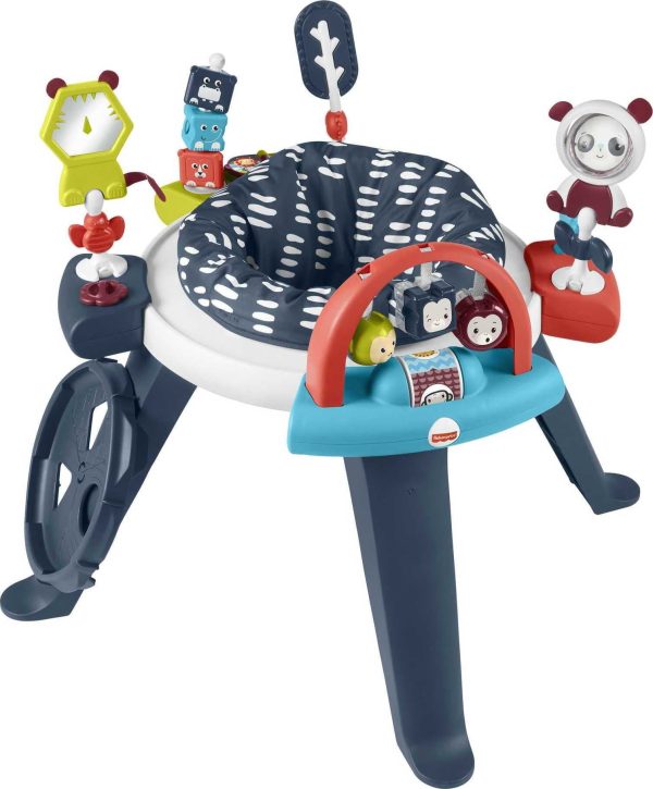 Fisher-Price 3-in-1 Baby Activity Center & Toddler Play Table, Spin & Sort, Navy Dashes on Sale