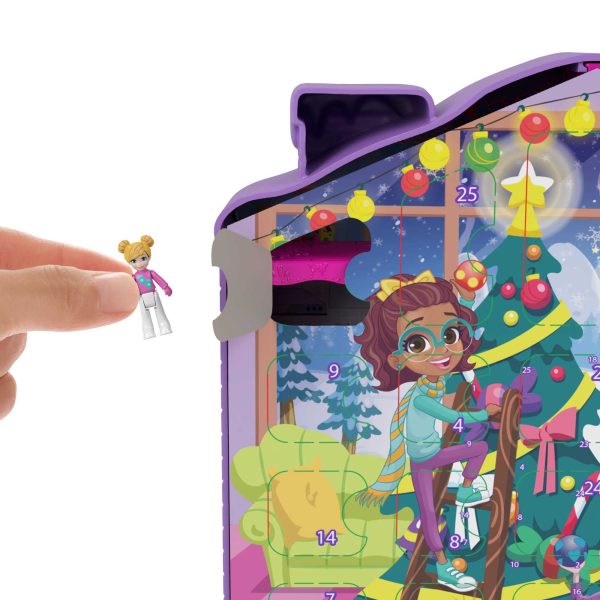 Polly Pocket Advent Calendar, Winter House Design, 4 Floors with 8 Rooms, 25 Surprises to Discover, Great for Ages 4 Years Old & Up on Sale