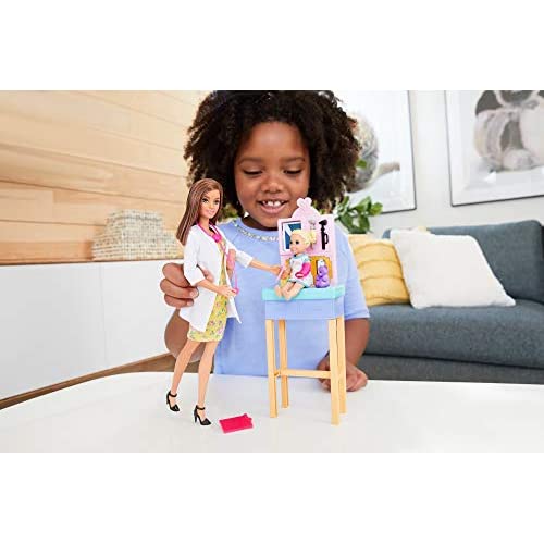 Barbie Pediatrician Playset Brunette Doll For Sale