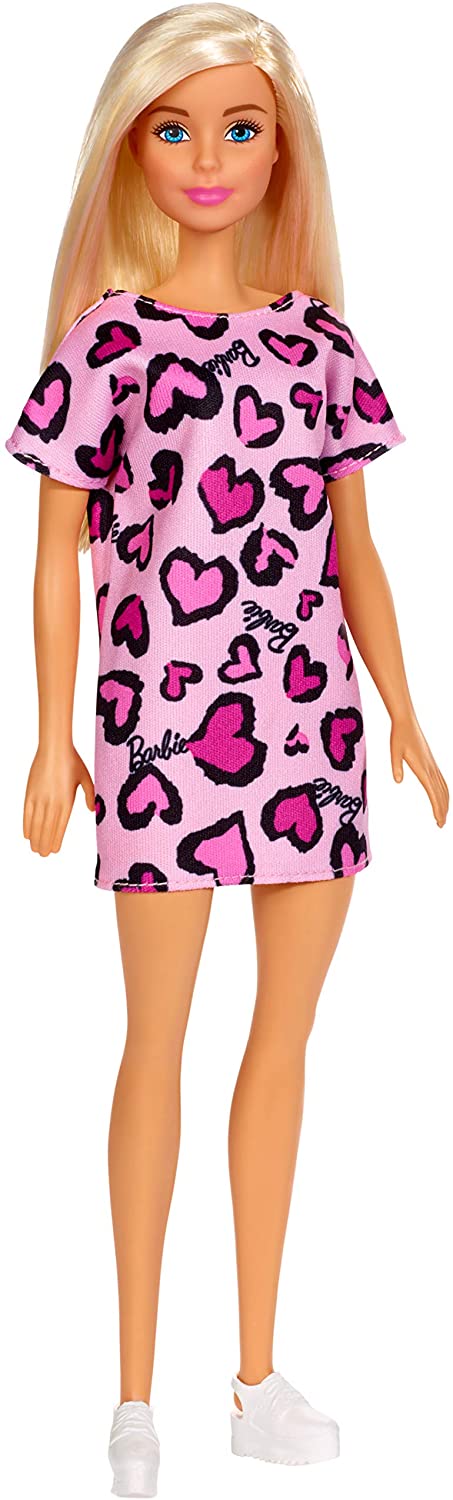 Barbie Doll Blonde Wearing Pink Heart Print Dress Online Sale