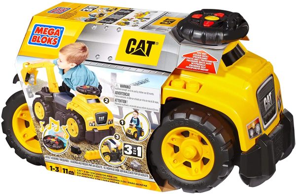 Mega Bloks CAT 3-in-1 Ride-On with Big Building Blocks Hot on Sale