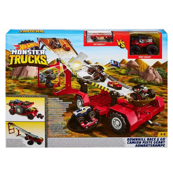 Hot Wheels Monster Trucks Downhill Race & Go Playset Online now