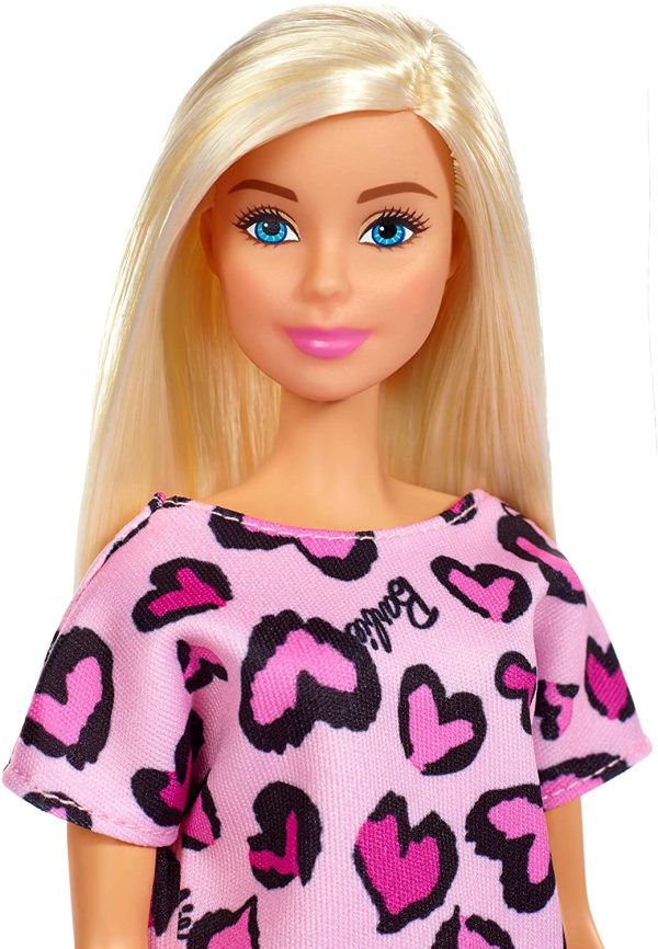 Barbie Doll Blonde Wearing Pink Heart Print Dress Online Sale