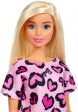 Barbie Doll Blonde Wearing Pink Heart Print Dress Online Sale