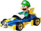 Hot Wheels Mario Kart Die-Cast Luigi with Mach 8 Vehicle on Sale