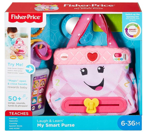 Fisher-Price Laugh & Learn My Smart Purse, Pink, Musical Baby Toy Supply